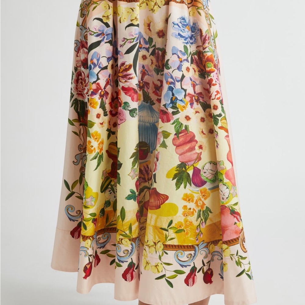 (New Tag) Farm Rio Multicolor Floral A-Line Skirt